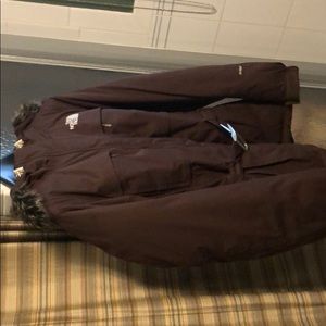 Brown north face medium winter coat - goose down